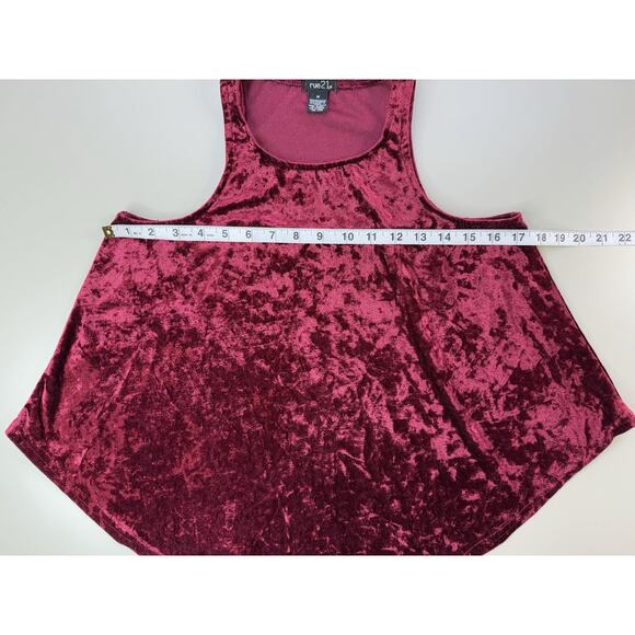 VTG Rue 21 Womens Velvet Flowy Tank M Red Goth Y2K 90s Grunge Boho Beachy Fairy - Picture 6 of 12
